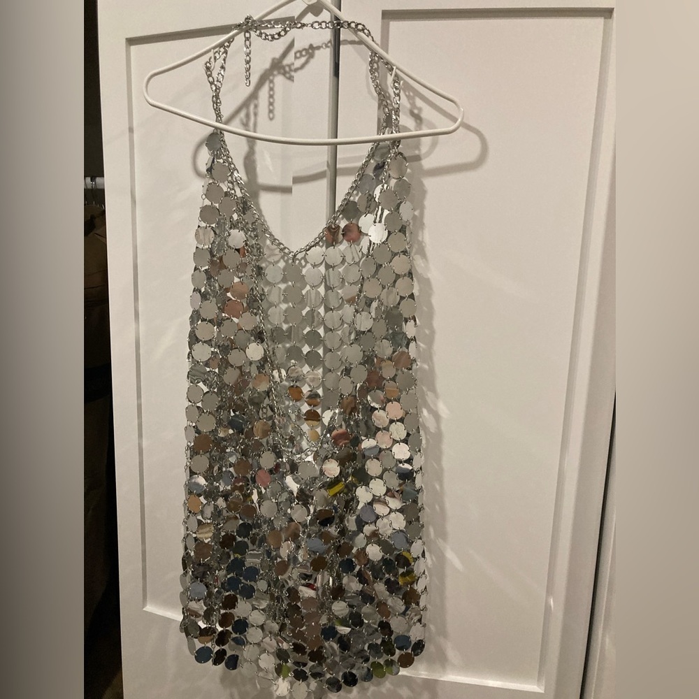 Large Sequin Silver Dress - Picture 2 of 3